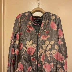 Miss London Floral Women's Jacket - Gray and Pink